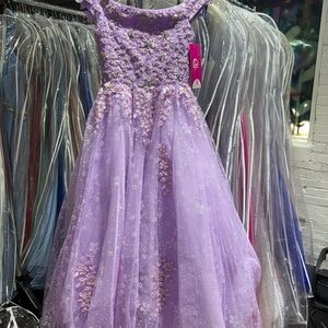 Tiffany Designs Lilac Floral Kids Dress